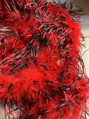 £15 • Buy Ostrich Feather Boa Red With Black Tip