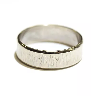 14k White Gold Hammered Finish Wedding Band Ring 5.4g Vintage 7mm Gents 11.5 • $274.99