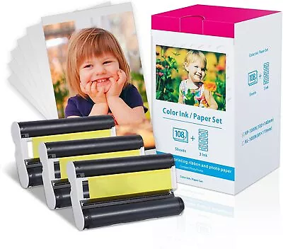 Canon KP-108IN Ink And 108 Photo Paper For Selphy CP1000 CP1200 CP1300 CP730 • £29.55