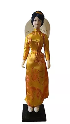 Chang Hung Vietnam Doll 13” Doll Dress Hats Heels Wood Base  • $19.99