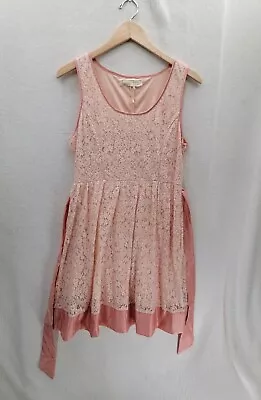 NWT A'reve Sleeveless Pink A-line Lace Tie Side Zip Dress Size-M • $22