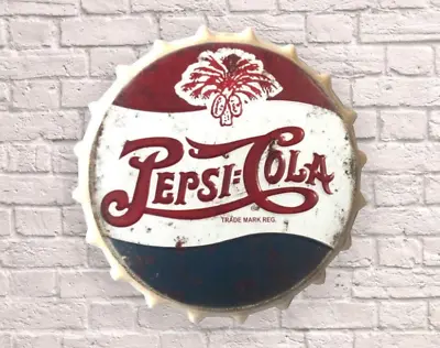 Pepsi Sign Cola Coke Drink Retro Wall Display Metal Bottle Top Americana 30cm • £10.95