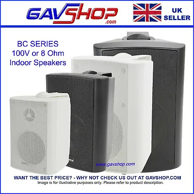 Adastra 8 Ohm Or 100V Line Indoor Wall Mount ABS Speakers Industry Standard • £33.49