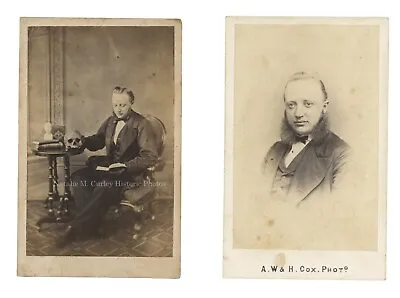 19thc Medical Student W/ Skull & Phrenology Bust UK CDV Photos • $450