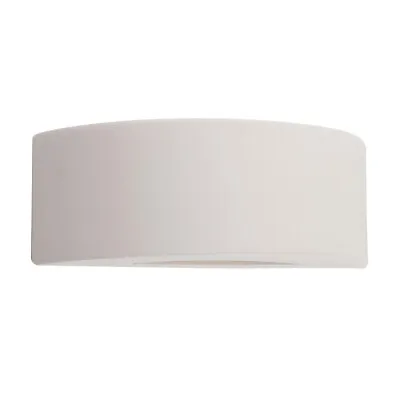 Modern Curved White Ceramic Indoor Wall Uplighter Light Fitting Lamp Lights • £12.99