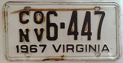 Virginia VA License Plate Tag Vintage 1967 # 205-390 A8 • $18.95