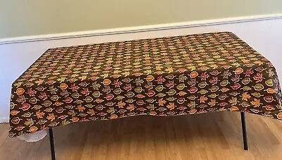 Autumn Leaves Plastic Vinyl Tablecloth 90x50 Wipeable Flannel Back Fall Kitchen • $11.59