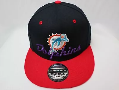 Miami Dolphins Snapback Cap Unisex NFL Adjustable Flat Brim Hat • £12.39