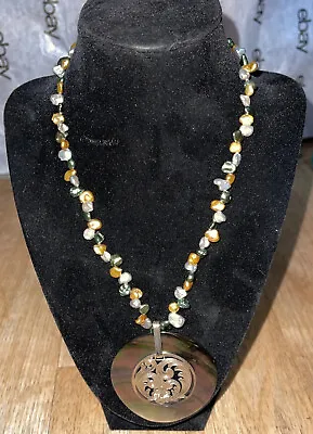 MERAS .925 Mexico Sterling Silver MultiColor Fresh Water Pearl Abalone Shell • $35