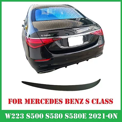 Glossy Black Spoiler For Mercedes Benz S Class W223 S500 S580 S580e 2021-2024 • $125.99