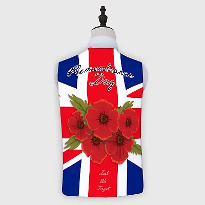 Remembrance Day Waistcoat Poppy - Union Jack Poppy Design Great Britain  • £15.99