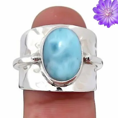 Larimar Gemstone 925 Sterling Silver Handmade Ring Jewelry In All Size • $7.35