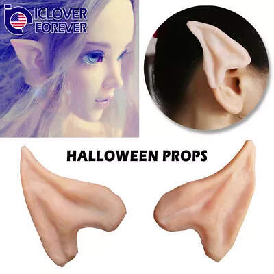 Halloween Latex Costume Prosthetic Elf Fairy Ear Tip Hobbit Vulcan Spock Cosplay • $5.99