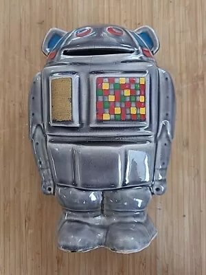 Vintage METAL MICKEY 1980s TV Series Retro ROBOT Ceramic Money Box With Stopper • £34.99