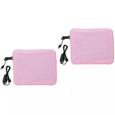  2 Pcs Pink Polyester Pet Heating Pad Rabbit Warm Cushion Reptisoil • £18.65