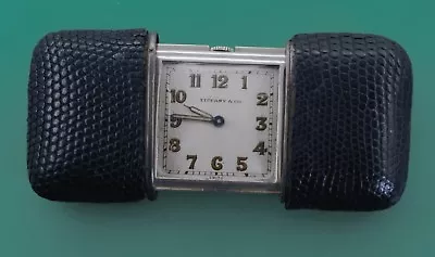 Vintage 1940's TIFFANY & CO Purse Watch By MOVADO Sterling Shagreen Leather Case • $1499