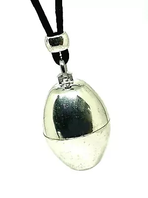 £14.95 • Buy Metal Stash Pendant Capsule Secret Stash Oval Silver Plated Cord Beaded Necklace