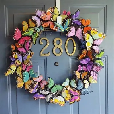 Easter Springtime Butterfly Wreath For Front Door Vivid Hanging Garland Decors • £7.20