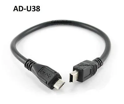 8inch USB 2.0 Micro-B To USB Mini-B Male/Male Adapter Cable CablesOnline AD-U38 • $8.99