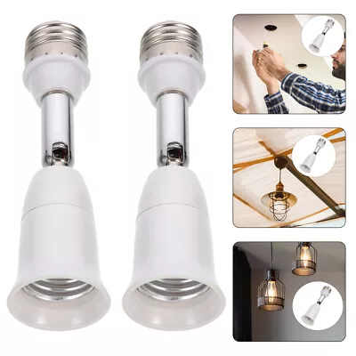 2 Pcs Sturdy Portable Light Bulb Extension Light Bulb Socket Light Bulb Extender • $10.80