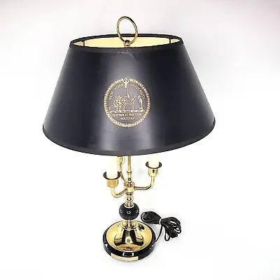 VTG New York Ste University Brass & Marble Table Desk Bouillotte Lamp Class 1957 • $196
