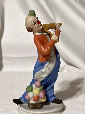 Clown Figurine Ceramic Vintage Jasco Clown Figurine Violin And Balloons • $9.99