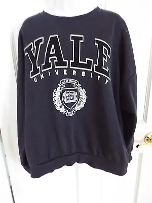 H&M YALE University Crewneck Sweatshirt Size Medium Navy Slight Fade & Hole/mark • $7