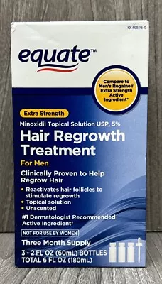 Equate Hair Regrowth Extra Strength Treatment For Men 3 Month Supply EXP: 2025+ • $19.95