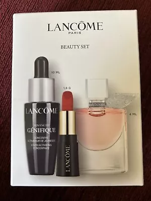 Lancome Beauty Set Drama Matte Lipstick  & Eau De Parfum & Activate Concentrate • £10