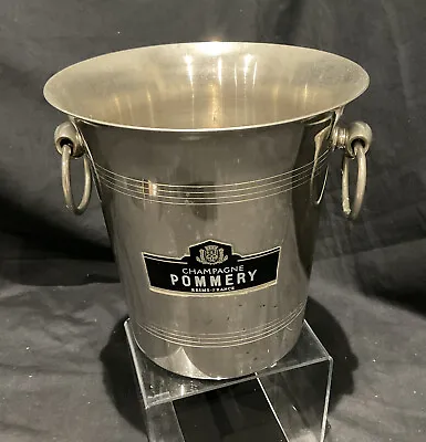 Pommery Champagne Ice Bucket Steel Cooler French Wine Bar Vintage Metal Plated • £65