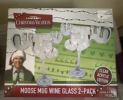 National Lampoon's Christmas Vacation Moose Mug Wine Glass 4.5 Oz - 2 Pk • $35