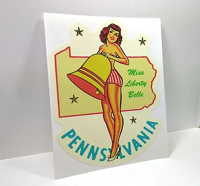 Pennsylvana State Pinup Vintage Style Travel Decal Vinyl Sticker Luggage Label • $4.69