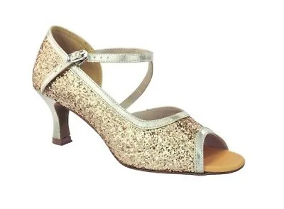 £22 • Buy Gold 'Gabby' Latin Dance Shoe 2.5  Heel Uk Size 3.5 *Salsa*Ceroc*Ballroom*