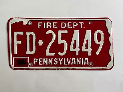 1968 Pennsylvania Fire Department License Plate All Original • $66.99