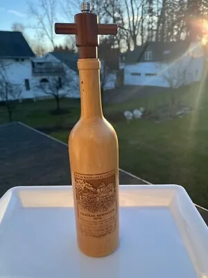 Vintage Olde Thompson 1970 Chateau Bordeaux Wine Bottle Pepper Mill Grinder Wood • $18