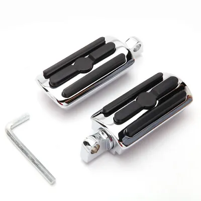 Chrome Highway Foot Pegs Pedal Pads For Harley Davidson Heritage Softail Classic • $37.59