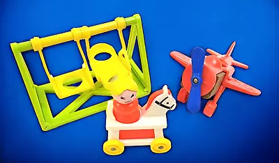 Vintage Fisher Price Little People Lot Horse Swing CBS Toys Wooden Airplane • $9.09