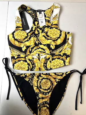 VERSACE Barocco Bikini  GOLD Baroque MEDUSA AUTHENTIC XS NWT • $206.50