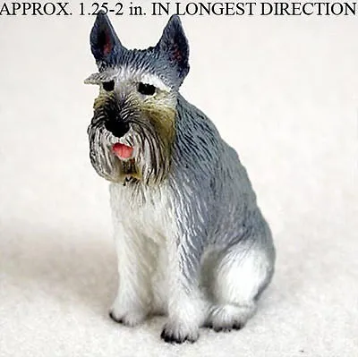 Schnauzer Mini Hand Painted Figurine Giant Gray • $12.99