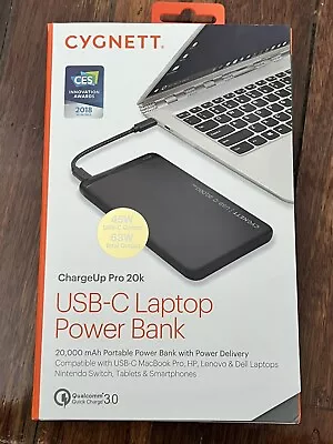 Brand New Cygnett ChargeUp Pro 20K USB-C Power Bank 20000 MAh Black • $149