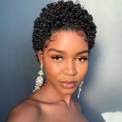 Besteffie Short Afro Kinky Curly Wigs For Black Women Human Hair Wig Pixie Cu... • $31.47