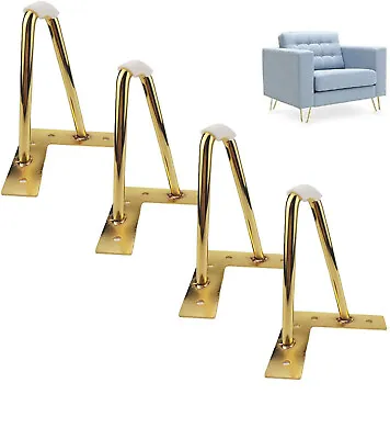 4x Hairpin Table Legs Metal Coffee Hair Pin Leg Stool Bench Furniture Industrial • £14.49