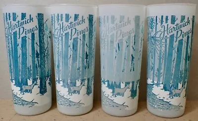 (4) Hartwick Pines Michigan Winter Souvenir Frosted Glass 16 Oz Tumblers • $19.10