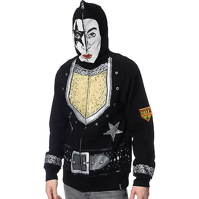 Volcom Kiss Army Starchild Paul Stanley Full Zip Hooded S Sweatshirt Face Mask • $69.99