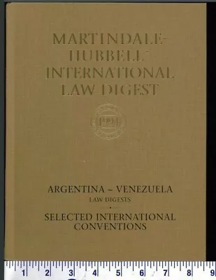 1994 Martindale-hubbell International Law Digest Argentina To Venezuela Etc. • $5