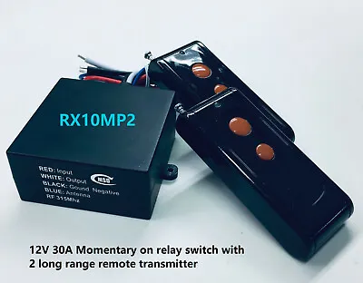 MSD-INC 12V 30A MOMENTARY Relay Switch With 2 Long Range Remote Control RX10MP2 • $27