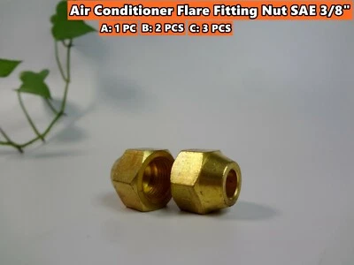 $5.80 • Buy Air Conditioner Spare Part Brass Gas Fitting Flare Nut For 3/8  Copper Pipe B141