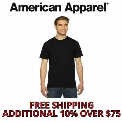 American Apparel Men's T-Shirt Crew Neck Cotton Tee Fine Jersey 2001W 39 Colors • $10.99