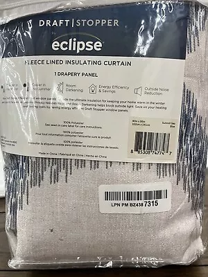 Eclipse Topper Fleece Lined Insulating 40x95 Curtain Rod Pocket Back Tab Panel • $19.99