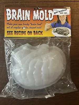 Vintage 1997 Brain Mold Jello Mold Halloween 8 Inch Plastic W/ Recipe • $7